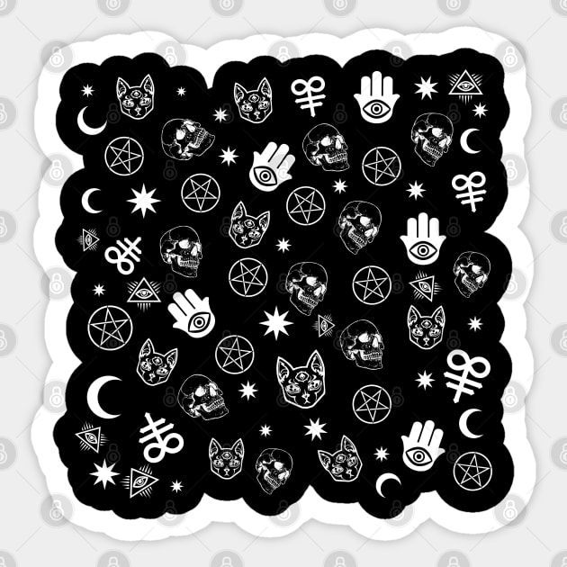 Wicca/Witchcraft Repeat Symbols Pattern Design Sticker by DankFutura